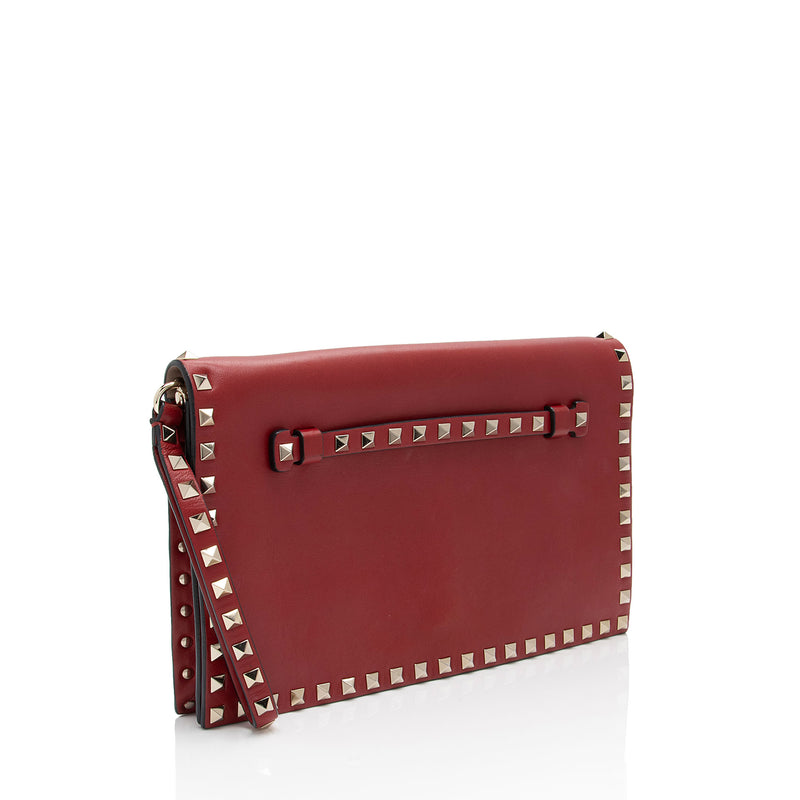 Valentino Nappa Leather Rockstud Clutch (SHF-wwXQKX)