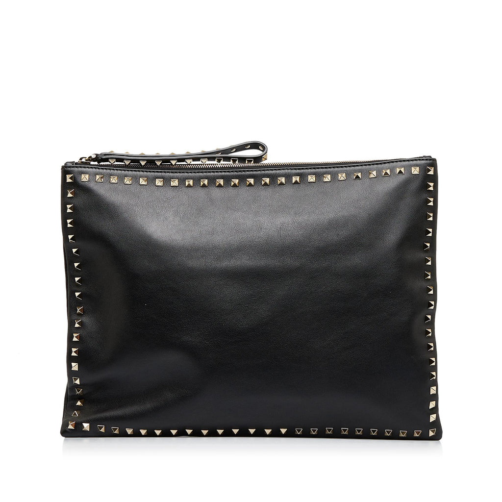 Valentino Rockstud Leather Clutch Bag