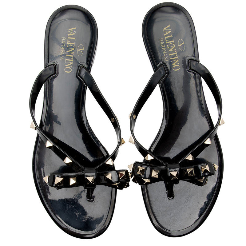 Valentino Rockstud PVC Sandal in Black - More Than You Can Imagine