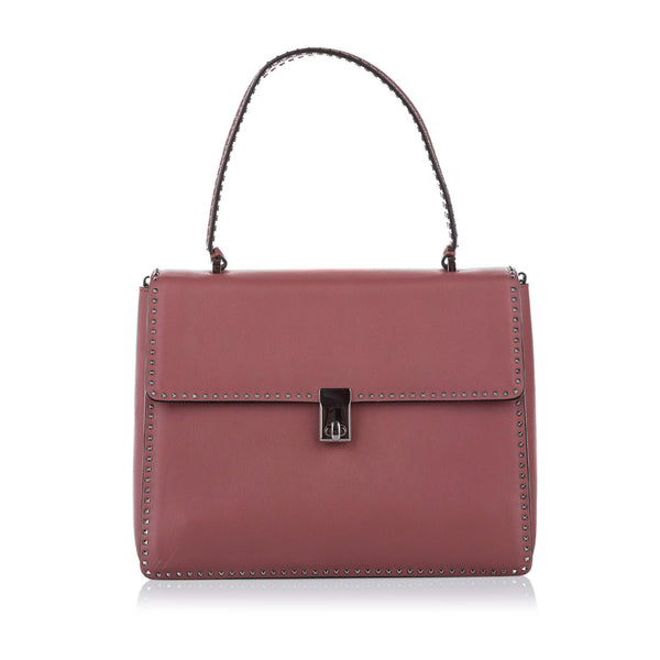 Valentino Rockstud Leather Satchel (SHG-33796)