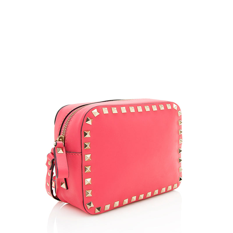 Valentino Smooth Leather Rockstud Camera Bag (SHF-12392)