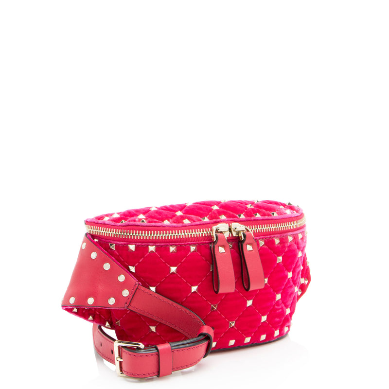 Valentino Velvet Rockstud Belt Bag (SHF-mu2hn3)