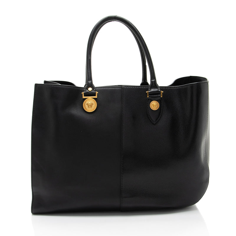 Versace Calfskin Medallion Tribute Tote (SHF-WYlxZ1)