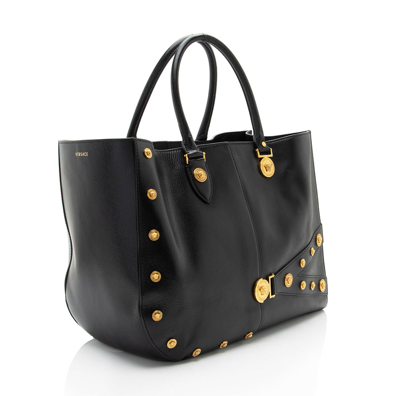 Versace Calfskin Medallion Tribute Tote (SHF-WYlxZ1)