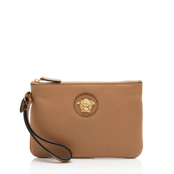 Versace Calfskin Medusa Wristlet (SHF-bNV7kw)