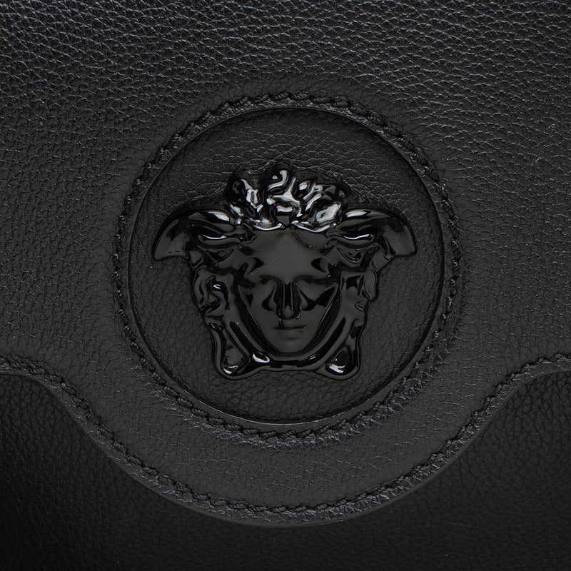 Versace Calfskin Palazzo Medusa Flap Tote (SHF-aYZnhL)