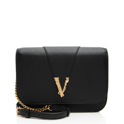 Versace Calfskin Virtus Chain Crossbody (SHF-r39Dq6)