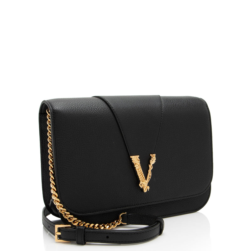 Versace Calfskin Virtus Chain Crossbody (SHF-r39Dq6)