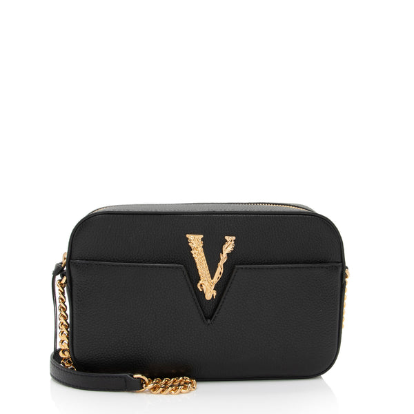 Versace Calfskin Virtus Small Camera Bag (SHF-RbVQo3)