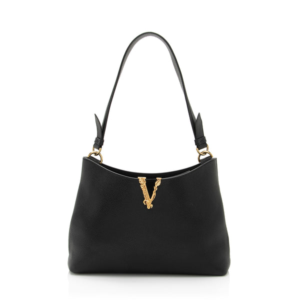 Versace Calfskin Virtus Small Hobo (SHF-aSOjxb)