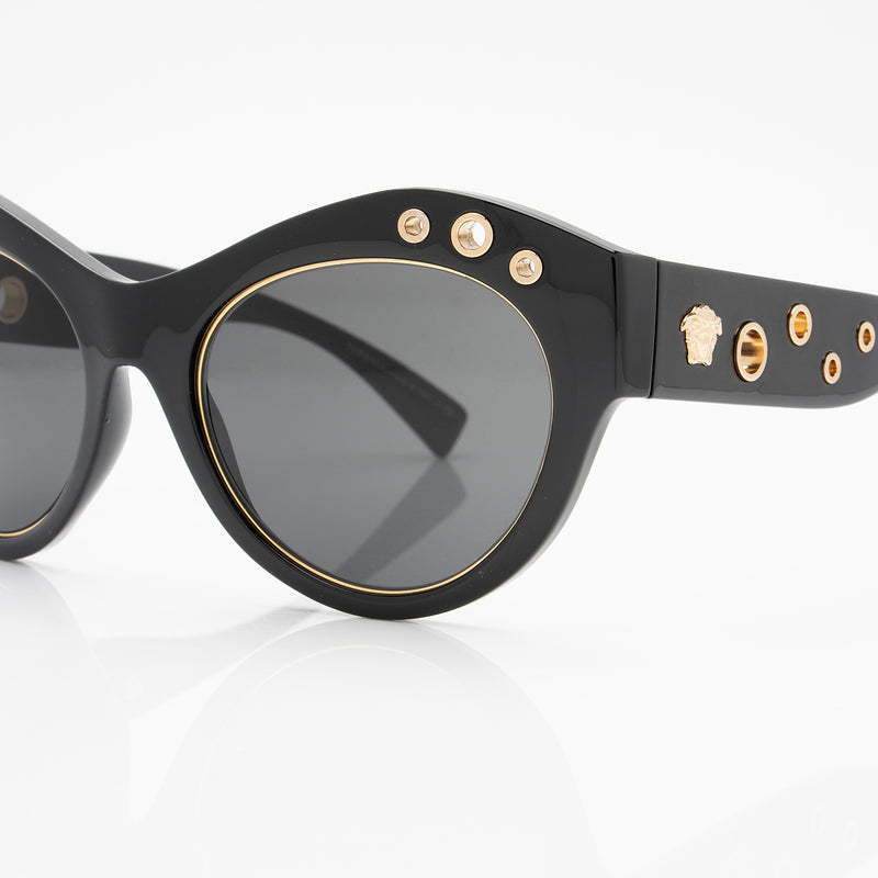 Versace Cat Eye Grommet Sunglasses (SHF-8QX6br)