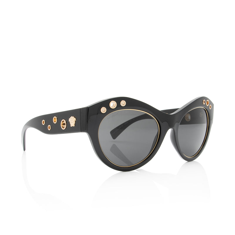 Versace Cat Eye Grommet Sunglasses (SHF-8QX6br)