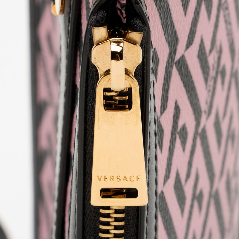 Versace La Greca Coated Canvas Crossbody (SHF-tSMLRq)