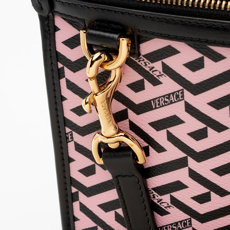 Versace La Greca Coated Canvas Crossbody (SHF-tSMLRq)