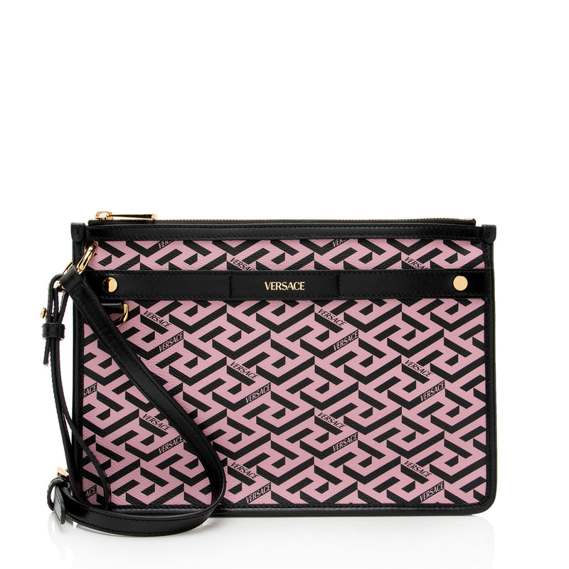 Versace La Greca Coated Canvas Crossbody (SHF-tSMLRq)