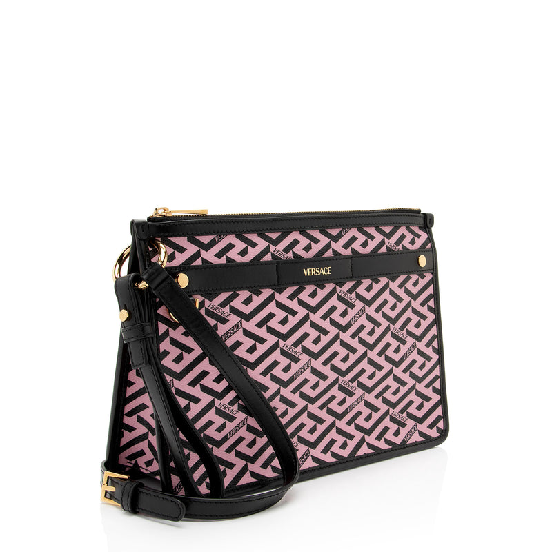 Versace La Greca Coated Canvas Crossbody (SHF-tSMLRq)