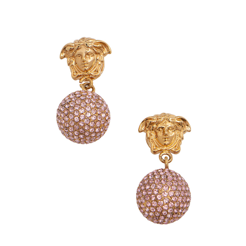 Versace Crystal La Medusa Drop Earrings (SHF-vocgiI)