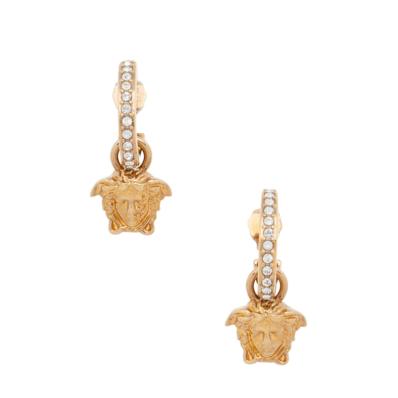 Versace Crystal La Medusa Hoop Earrings (SHF-JJNDXq)