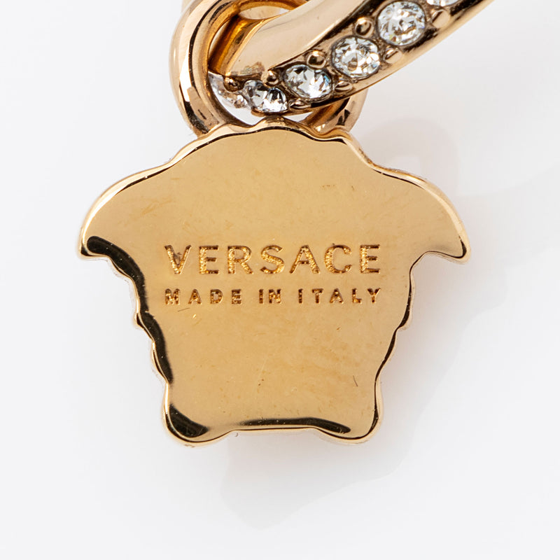 Versace Crystal La Medusa Hoop Earrings (SHF-JJNDXq)