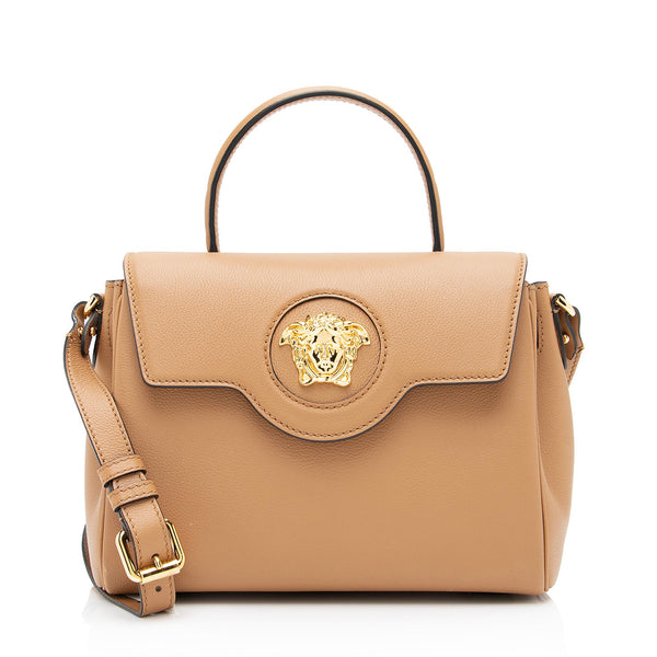 Versace Grained Leather Le Medusa Medium Satchel (SHF-STNaOB)