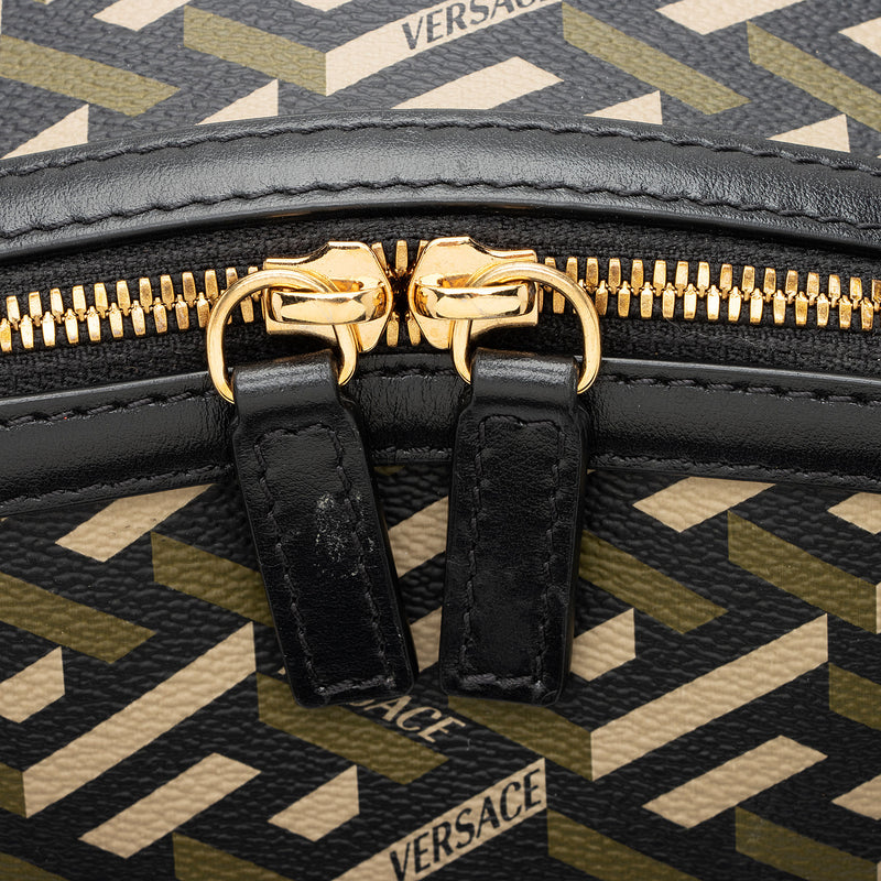 Versace La Greca Coated Canvas Backpack (SHF-7wZglL)