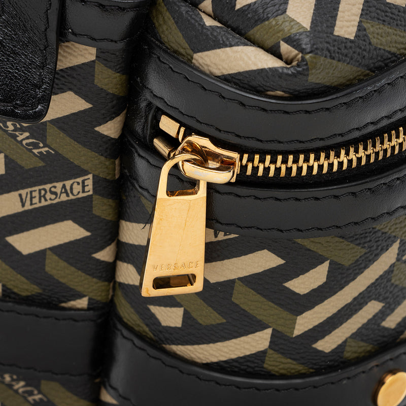 Versace La Greca Coated Canvas Backpack (SHF-7wZglL)