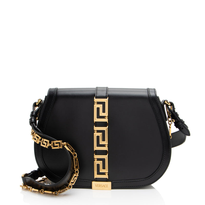 Versace Leather Greca Goddess Large Shoulder Bag (SHF-pk1AkB)