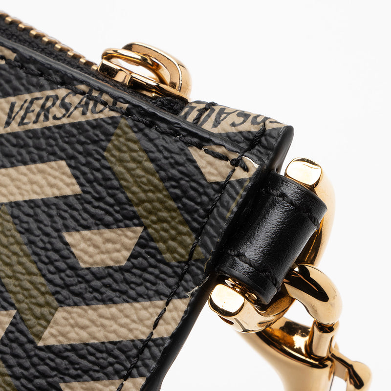 Versace Leather La Greca Zip Pouch (SHF-OaVUqB)