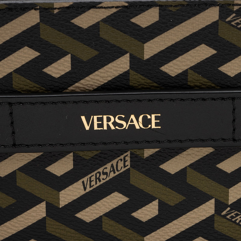 Versace Leather La Greca Zip Pouch (SHF-OaVUqB)