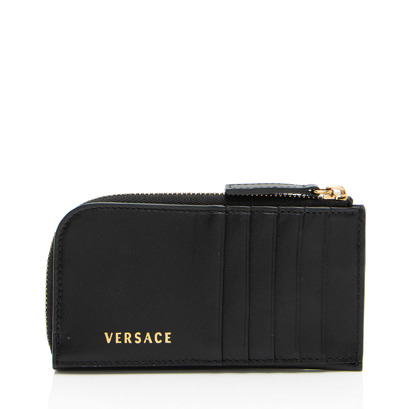 Versace Leather Medusa Studded Card Case (SHF-R5j51d)