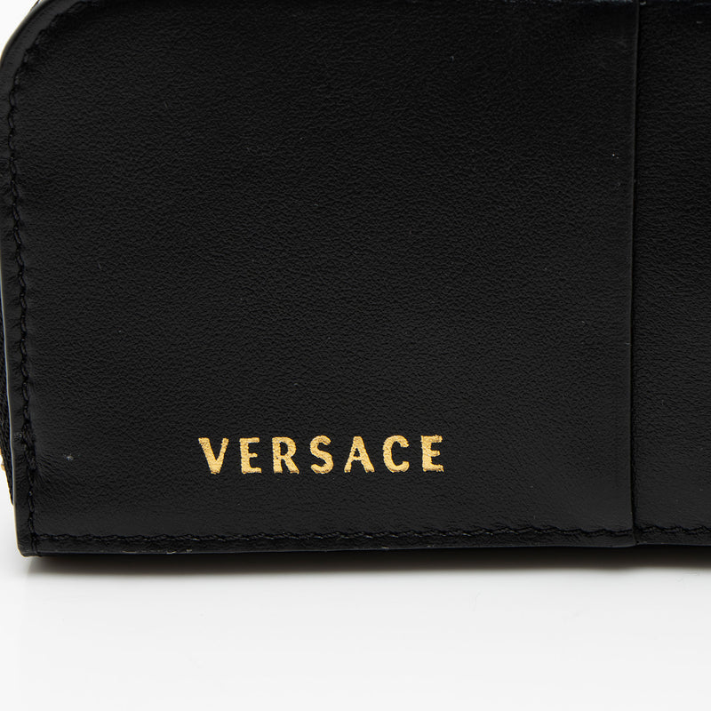 Versace Leather Medusa Studded Card Case (SHF-R5j51d)