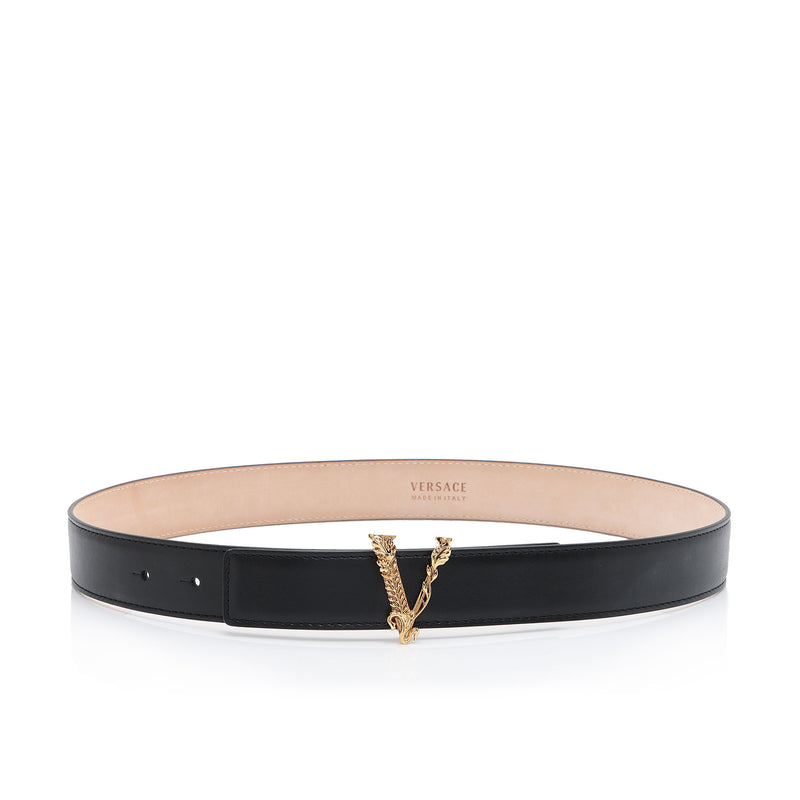 Versace Leather Virtus Belt - Size 30 / 75 (SHF-xTRQzo)