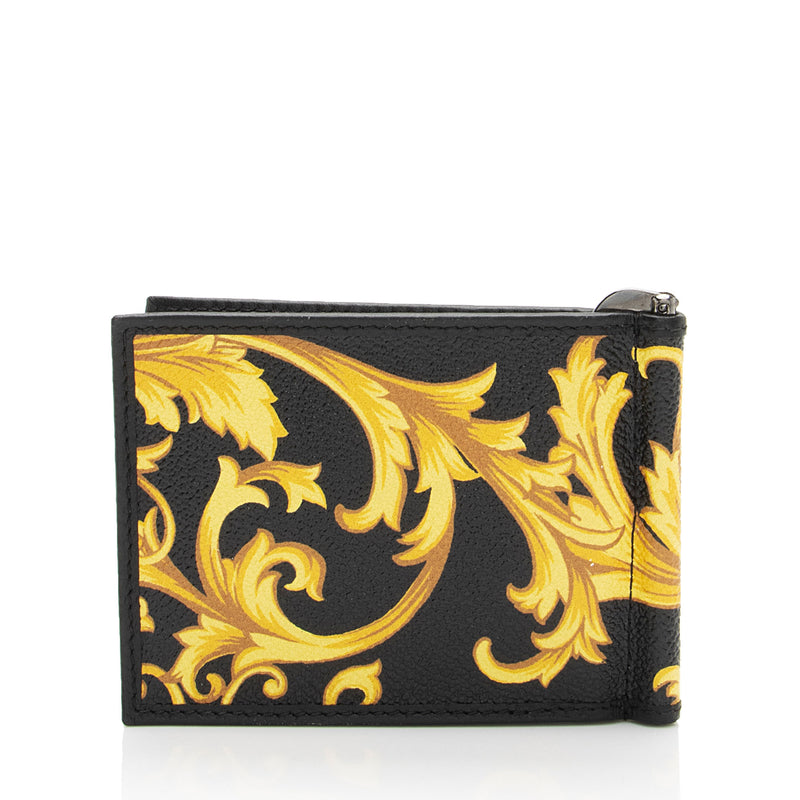 Versace Barocco Canvas Medusa Money Clip Wallet (SHF-f5KAg7)