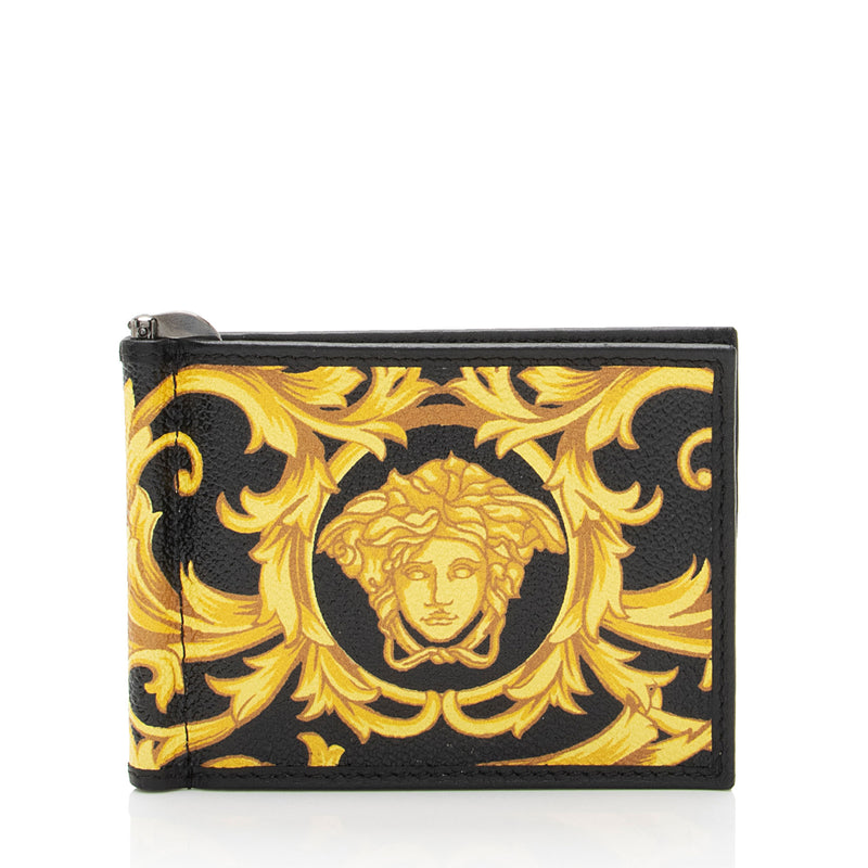 Versace Barocco Canvas Medusa Money Clip Wallet (SHF-f5KAg7)