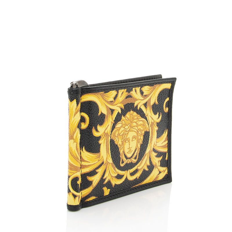 Versace Barocco Canvas Medusa Money Clip Wallet (SHF-f5KAg7)