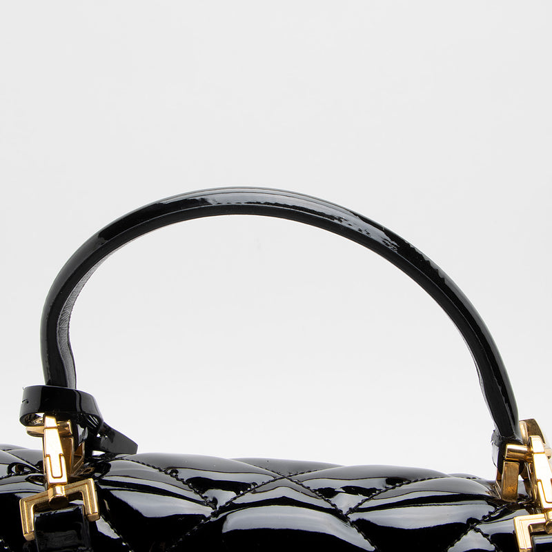 Versace Patent Leather Medusa Padlock Icon Top Handle (SHF-NPGhZL)