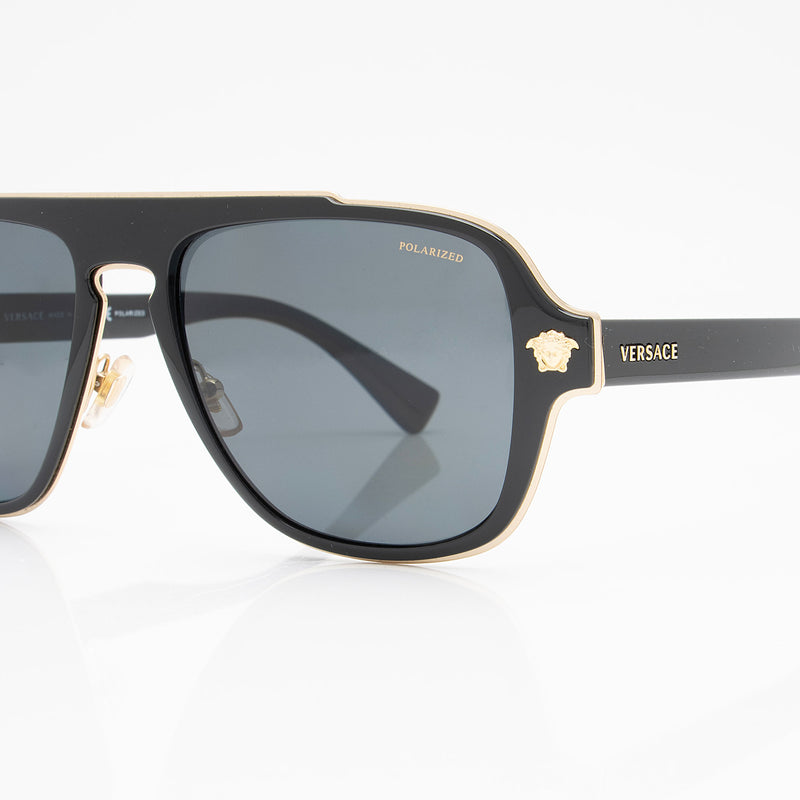 Versace Polarized Medusa Aviator Sunglasses (SHF-p3SFTh)