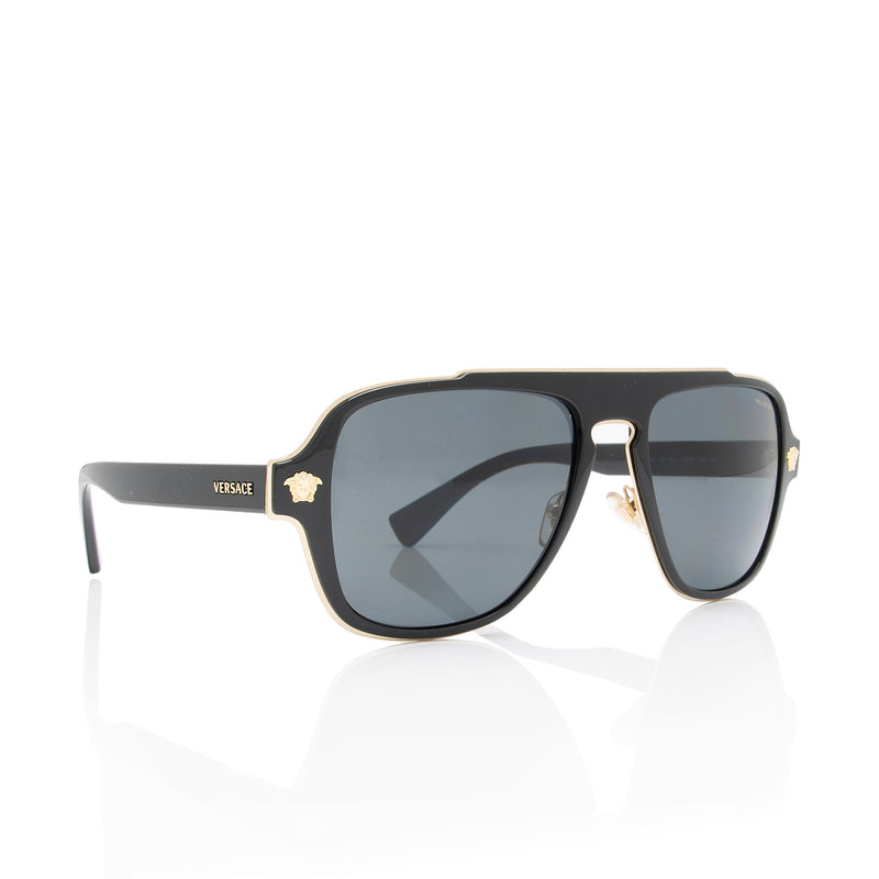 Versace Polarized Medusa Aviator Sunglasses (SHF-p3SFTh)