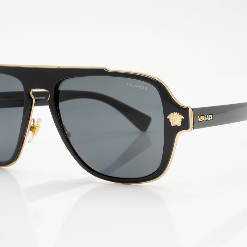 Versace Polarized Medusa Aviator Sunglasses (SHF-kk5Tm1)