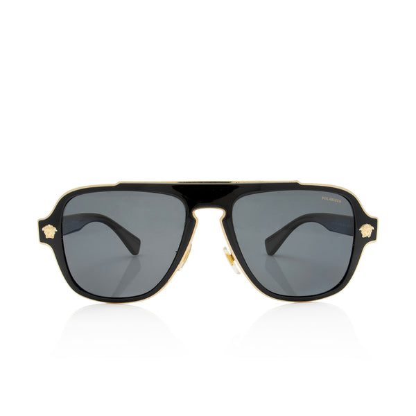 Versace Polarized Medusa Aviator Sunglasses (SHF-kk5Tm1)