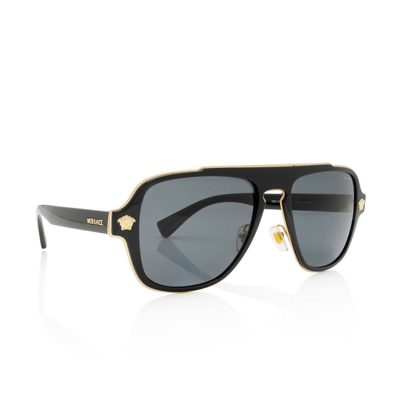 Versace Polarized Medusa Aviator Sunglasses (SHF-kk5Tm1)