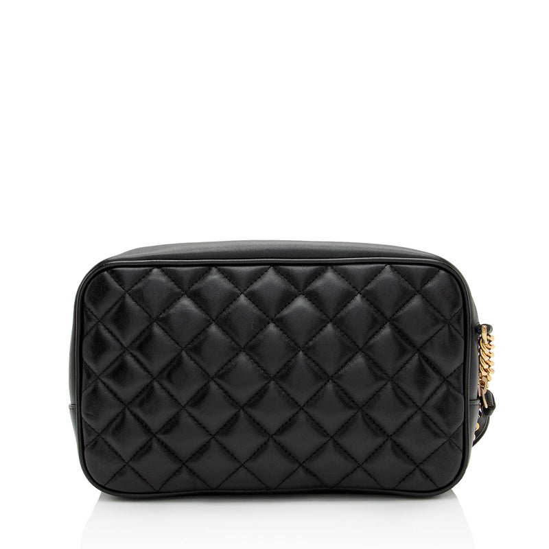 Versace Quilted Leather Medusa Camera Bag (SHF-he5z7l)