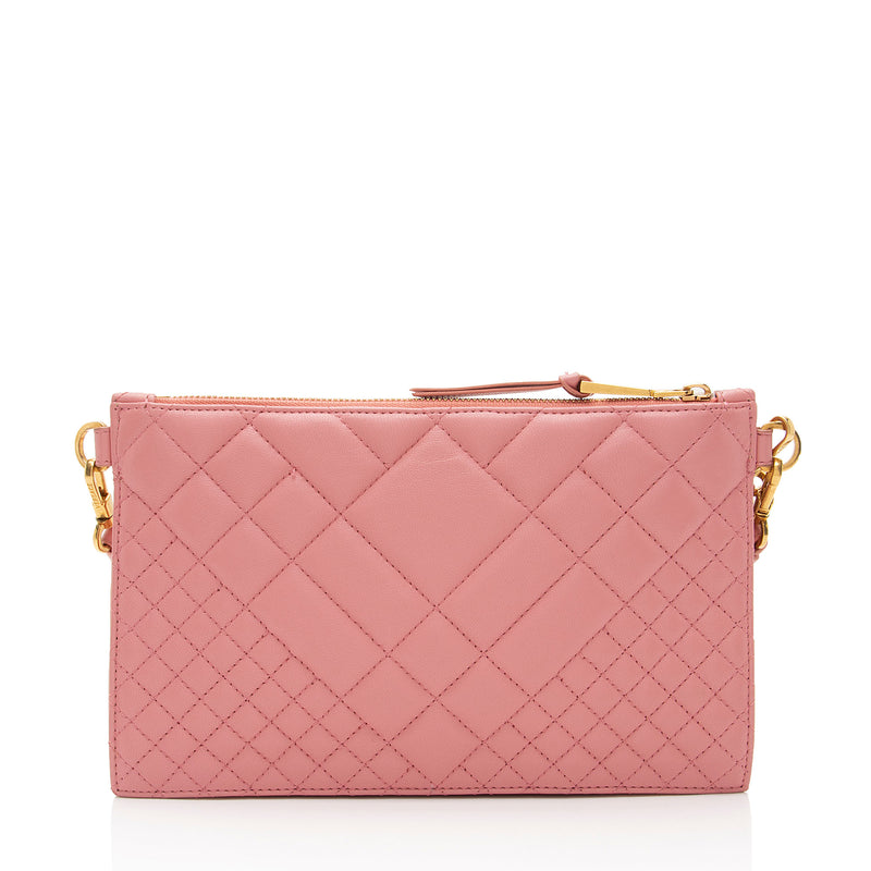 Versace Quilted Leather Tribute Icon Flat Crossbody (SHF-mw6ymG)