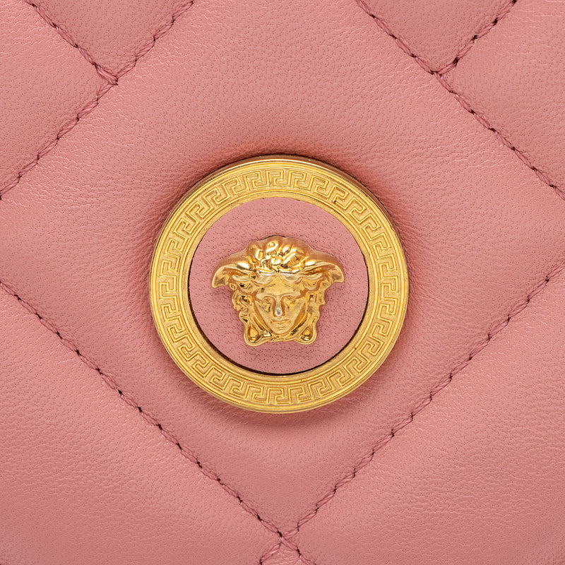 Versace Quilted Leather Tribute Icon Flat Crossbody (SHF-mw6ymG)