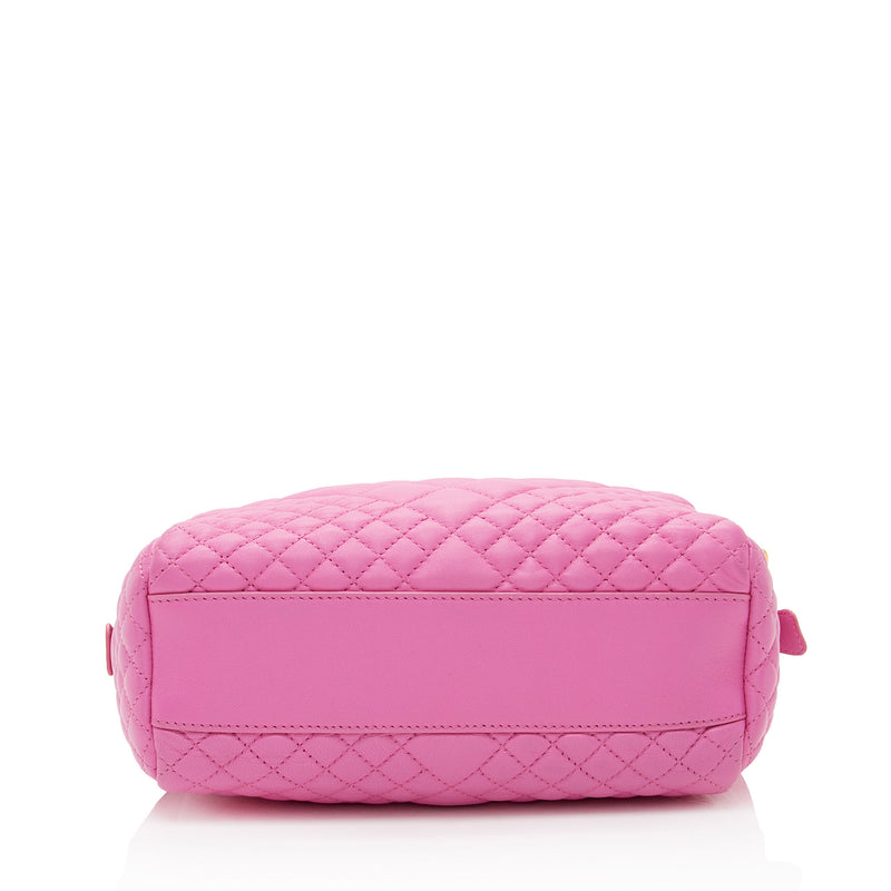 Versace Quilted Leather Medusa Icon Bowler Bag (SHF-uWpHA6)