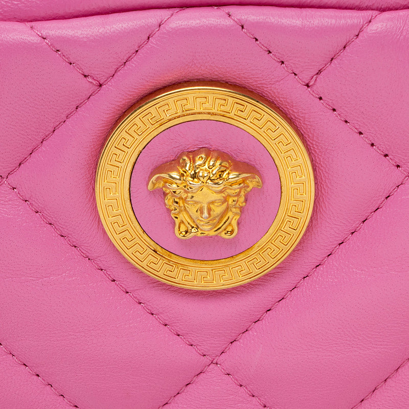 Versace Quilted Leather Medusa Icon Bowler Bag (SHF-uWpHA6)