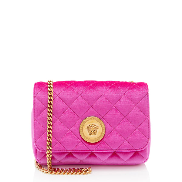 Versace Quilted Velvet Medusa Chain Crossbody (SHF-DXCdqt)