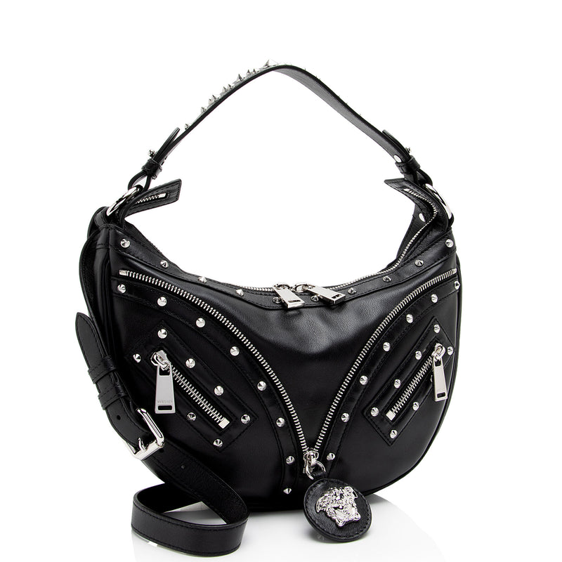 Versace Studded Leather Repeat Hobo (SHF-yeeQmI)