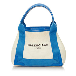 Balenciaga Navy Cabas XS Canvas Satchel (SHG-33098) – LuxeDH