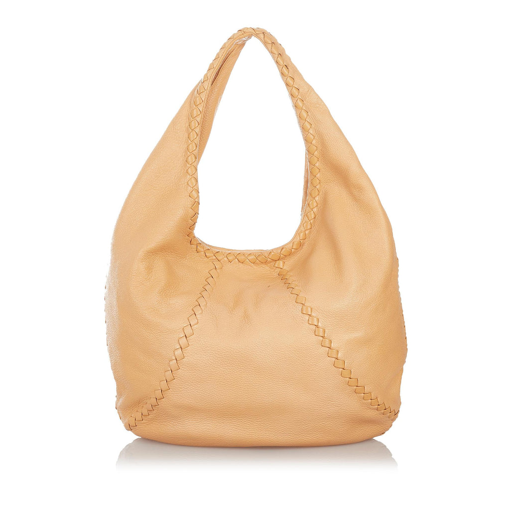 Bottega Veneta - Authenticated Loop Handbag - Leather Beige Plain for Women, Very Good Condition